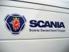 Scania München, Sitz Unterschleißheim, Metallschild, Lackiert, gebogen
